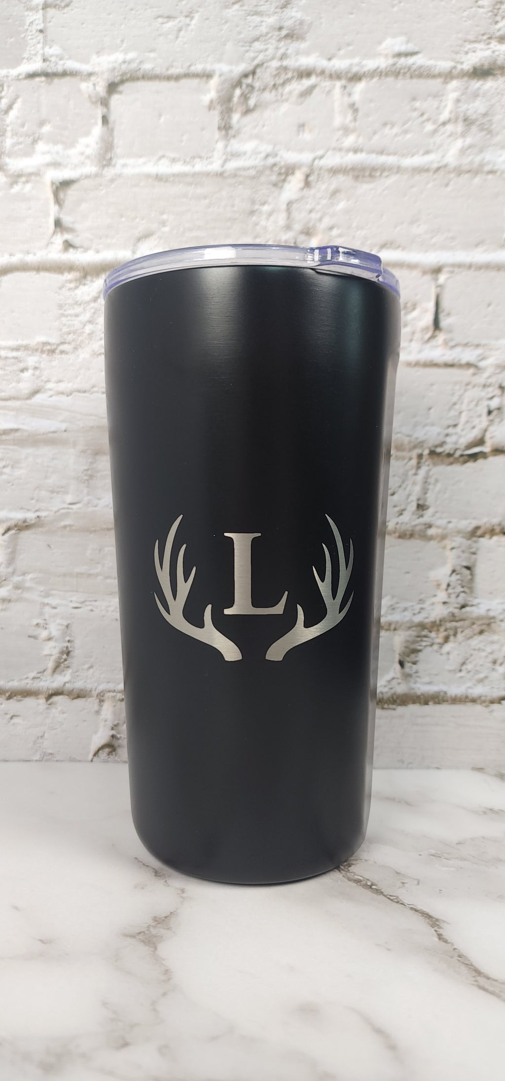 Personalised Black Stainless Steel Insulated Coffee Cup With Lid 500ml