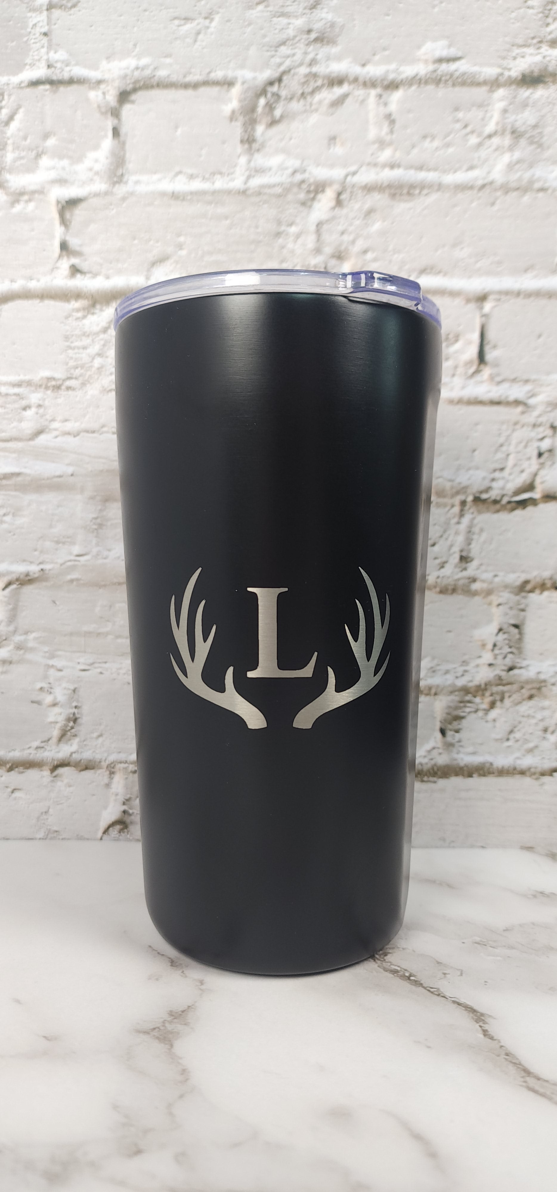 Personalised Black Stainless Steel Insulated Coffee Cup With Lid 500ml