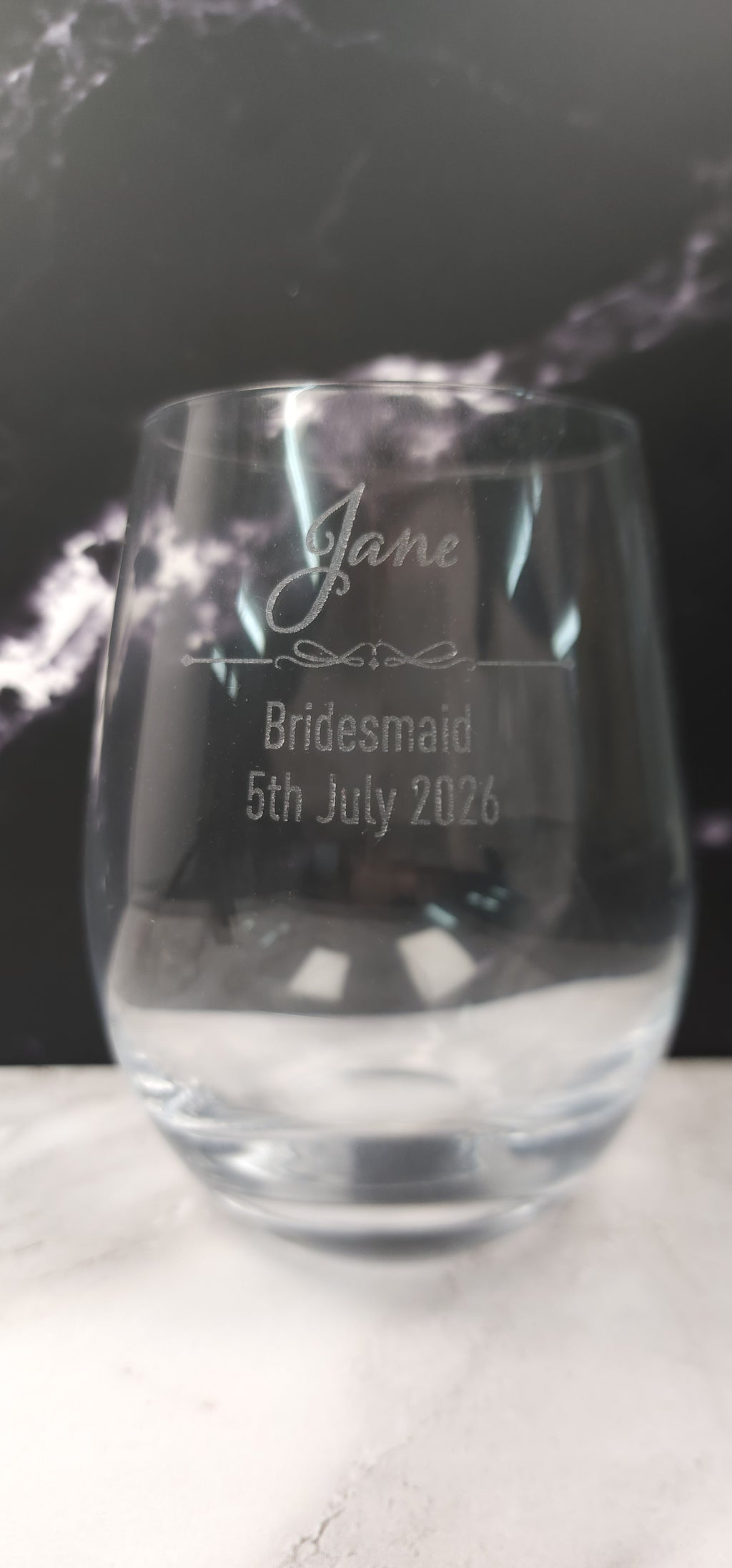Personalised Engraved Stemless Wine Glass 540ml