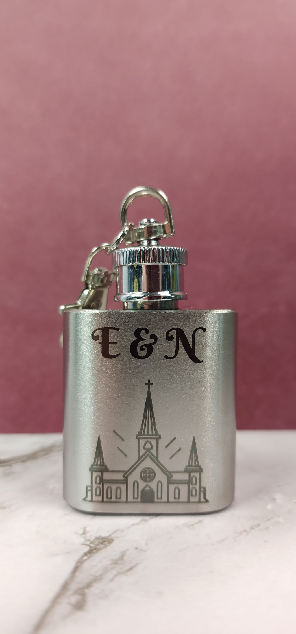 Personalised Engraved Silver Mini Hip Flask