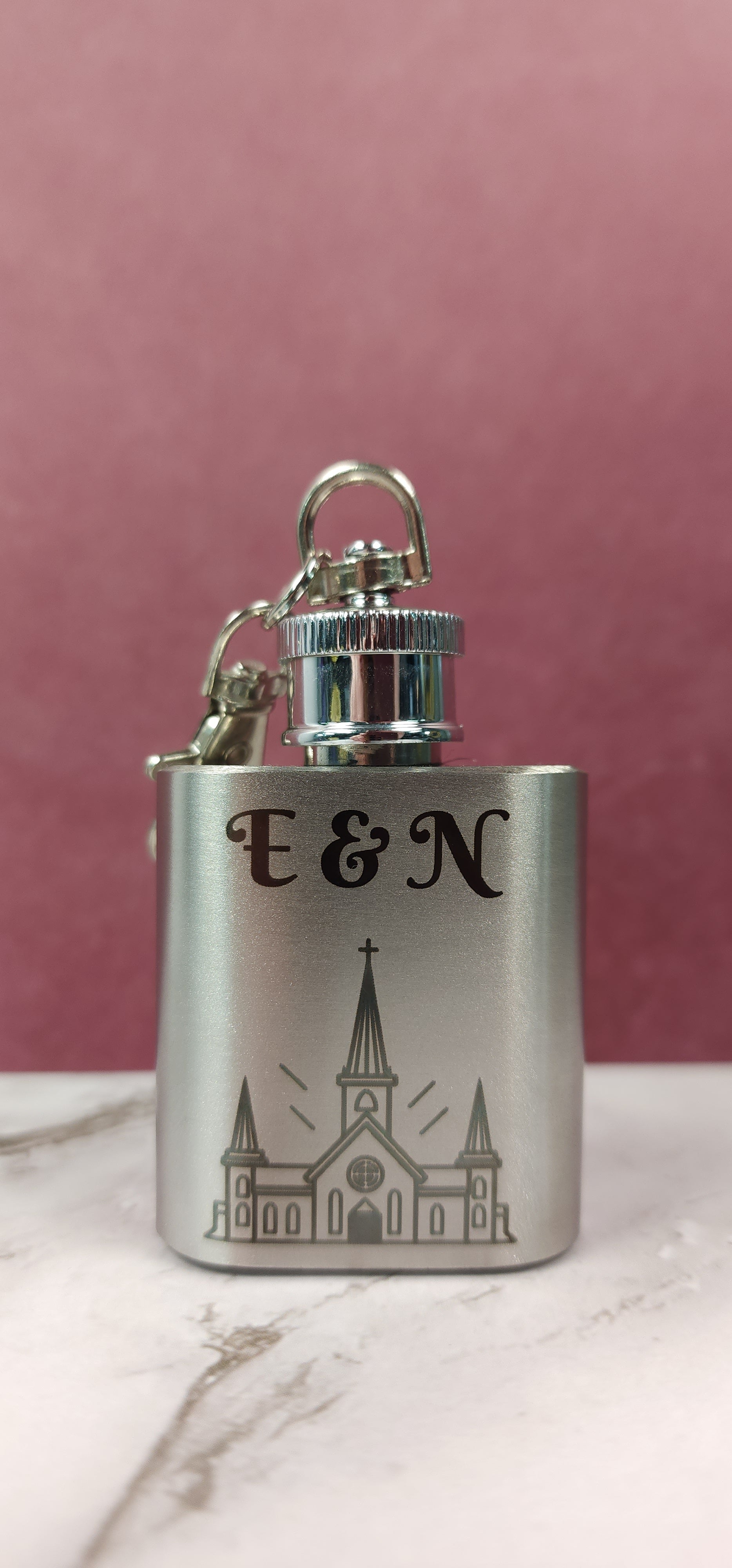 Personalised Engraved Silver Mini Hip Flask
