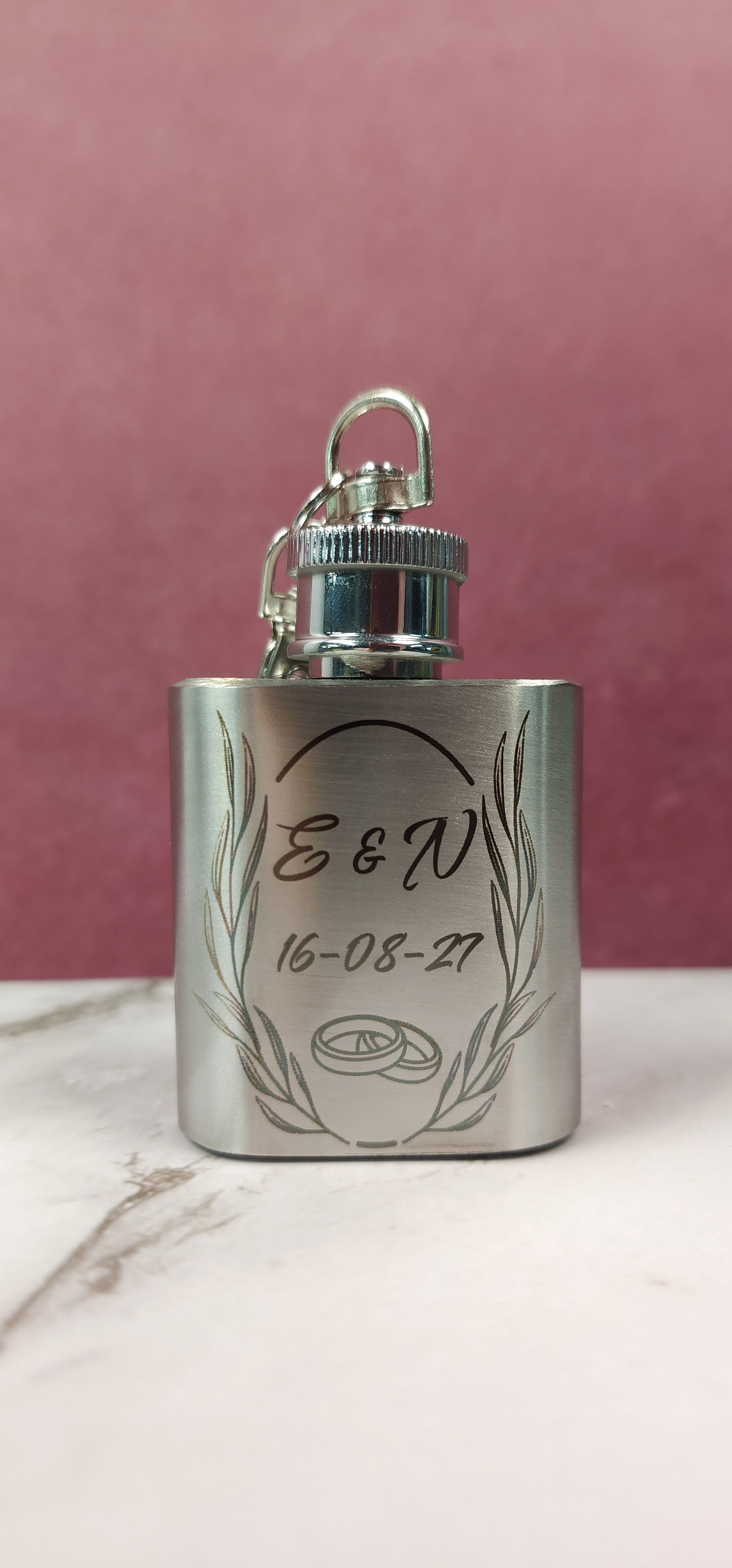 Personalised Engraved Silver Mini Hip Flask