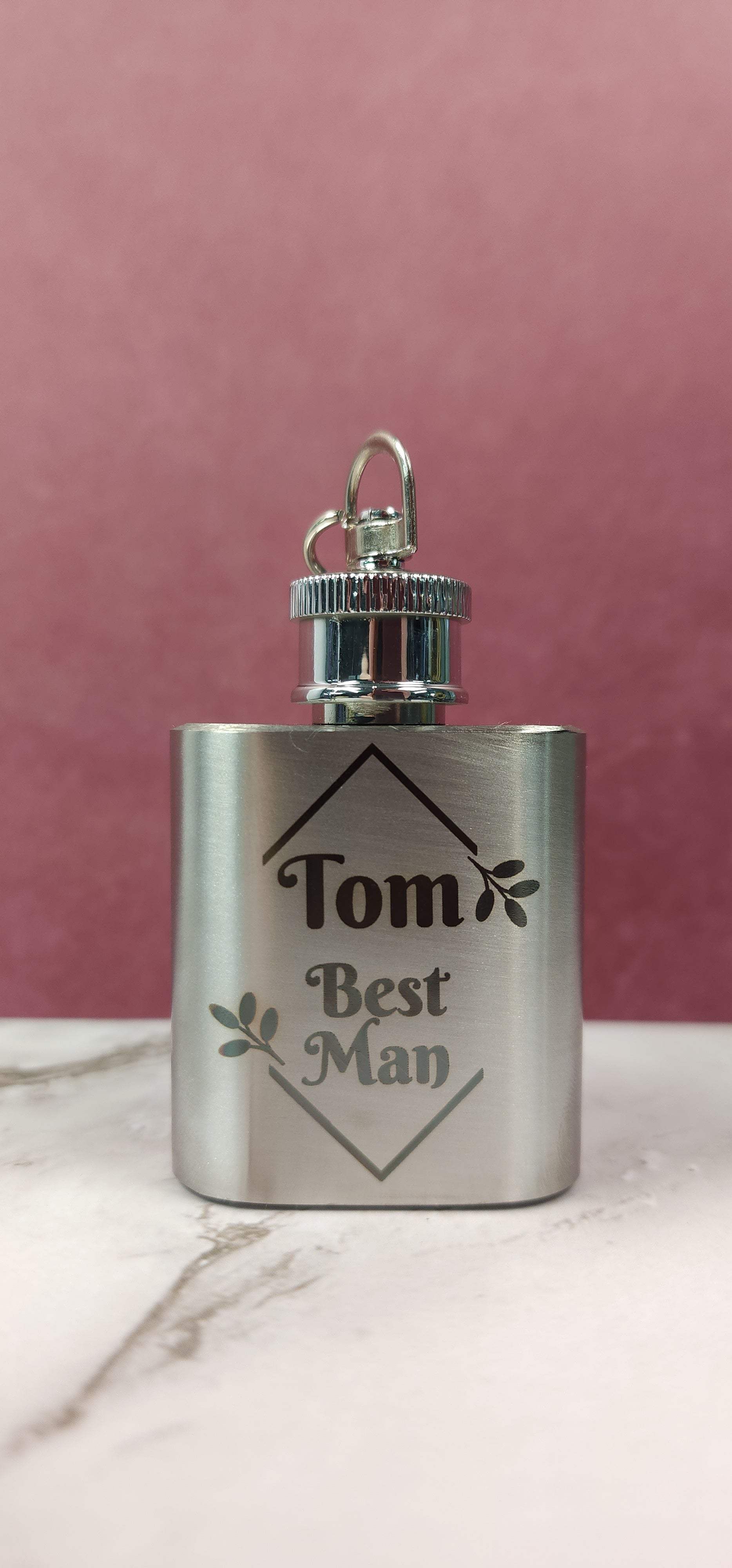 Personalised Engraved Silver Mini Hip Flask