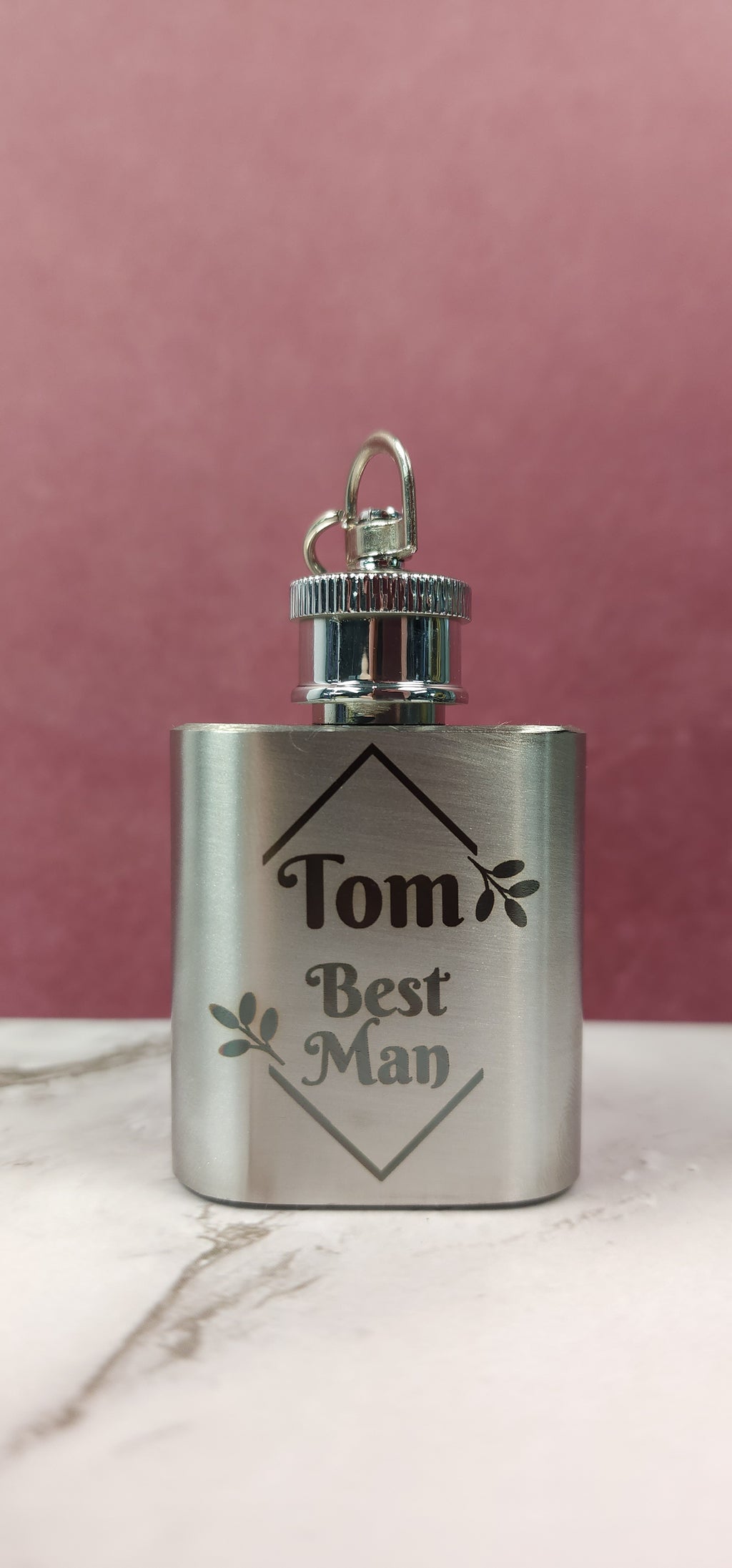 Personalised Engraved Silver Mini Hip Flask