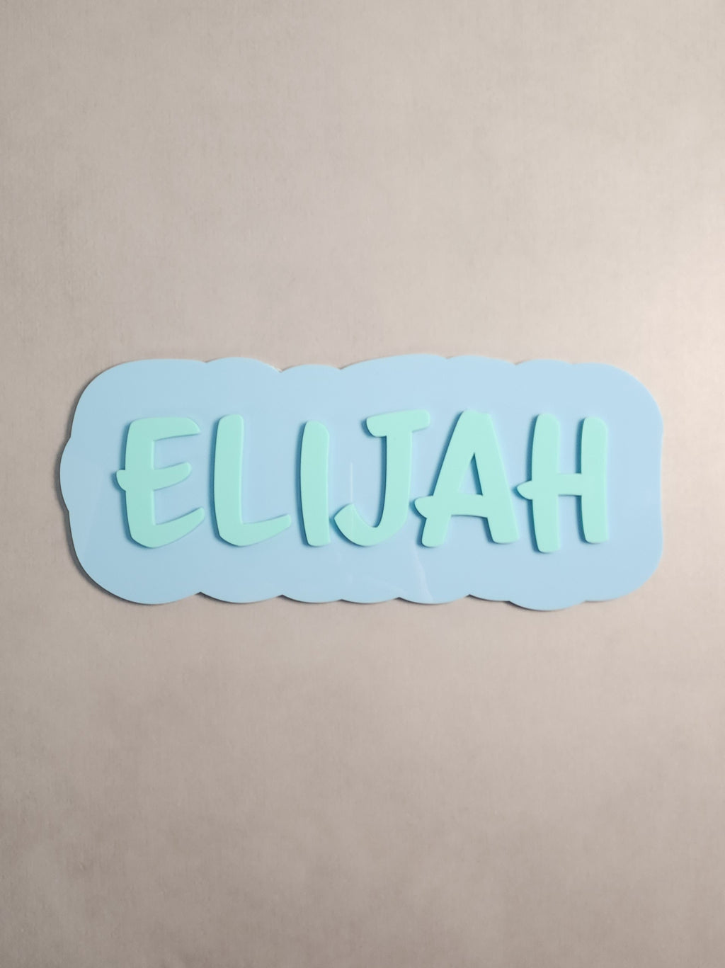 Personalised Acrylic Name Sign with Adhesive Backing 20.5cm