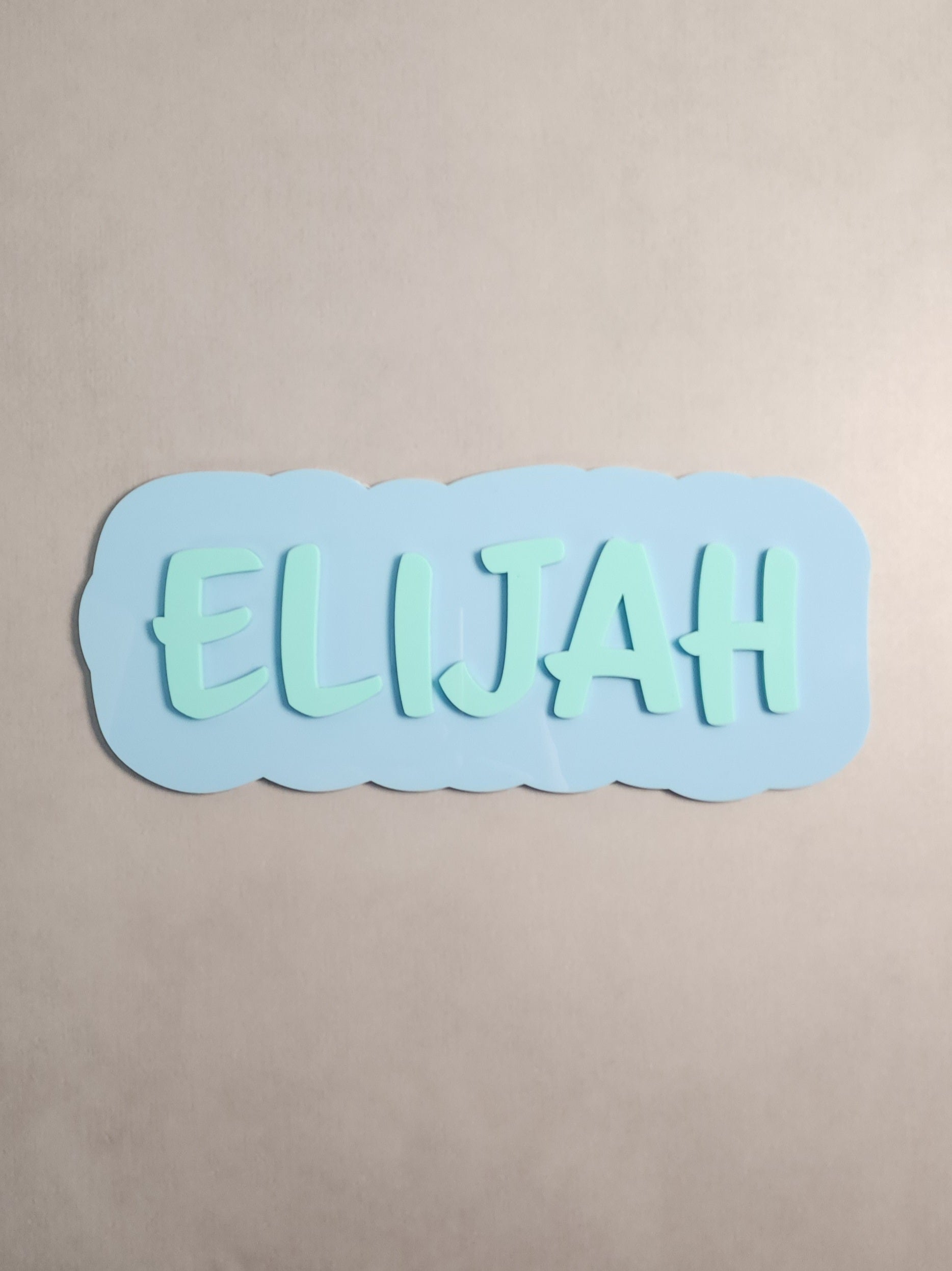 Personalised Acrylic Name Sign with Adhesive Backing 20.5cm