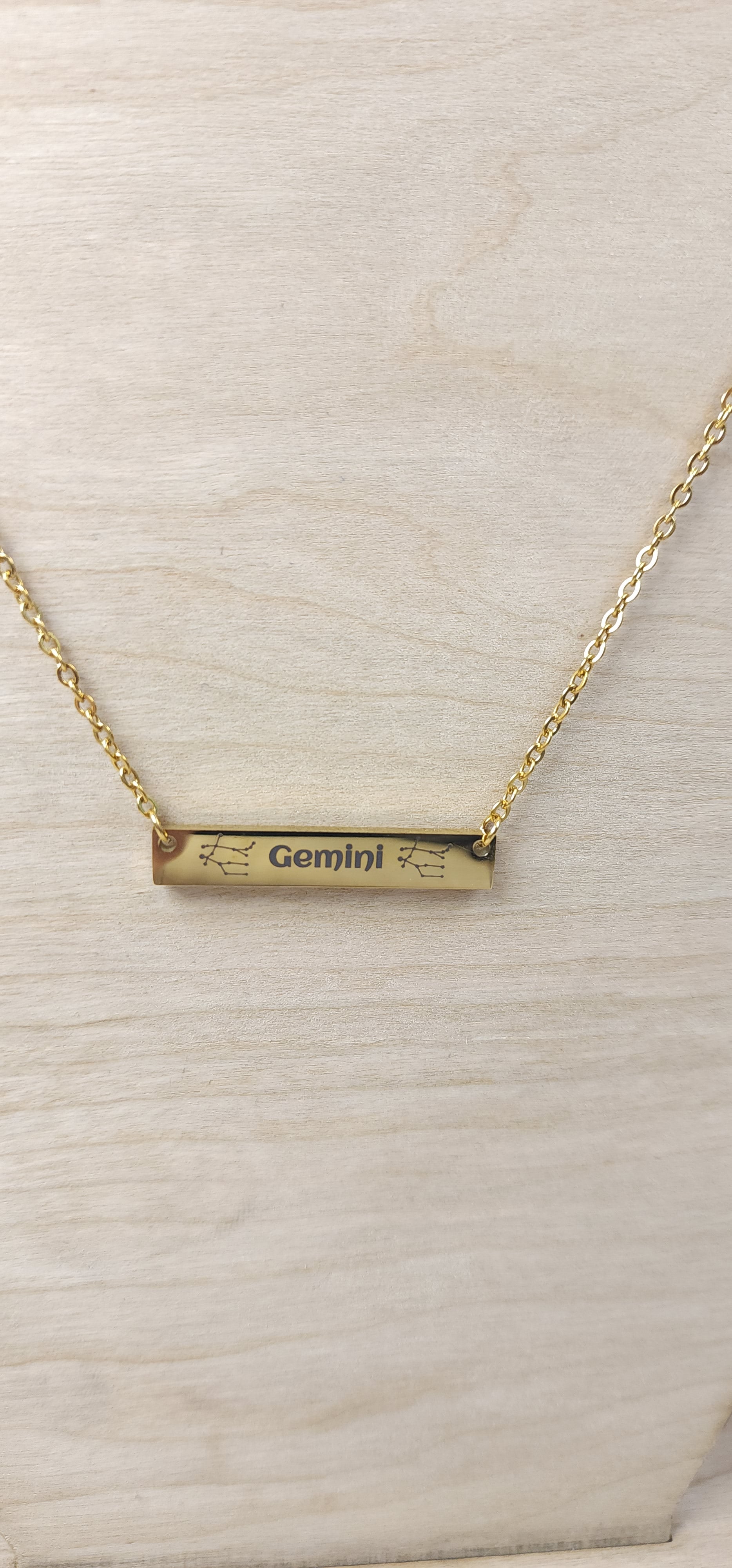 Personalised Engraved Bar Pendant With Chain