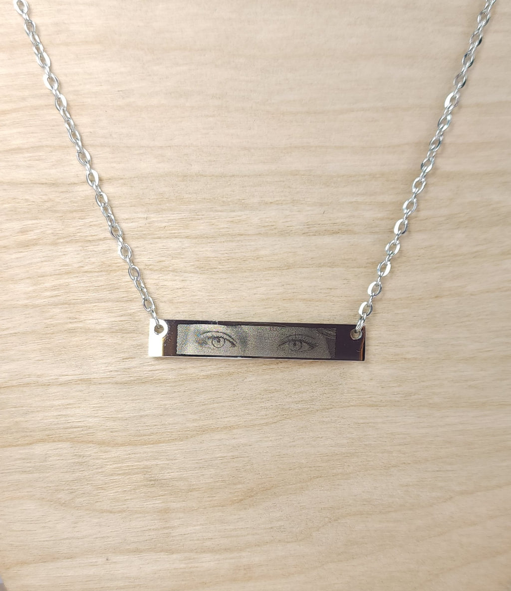 Personalised Engraved Bar Pendant With Chain