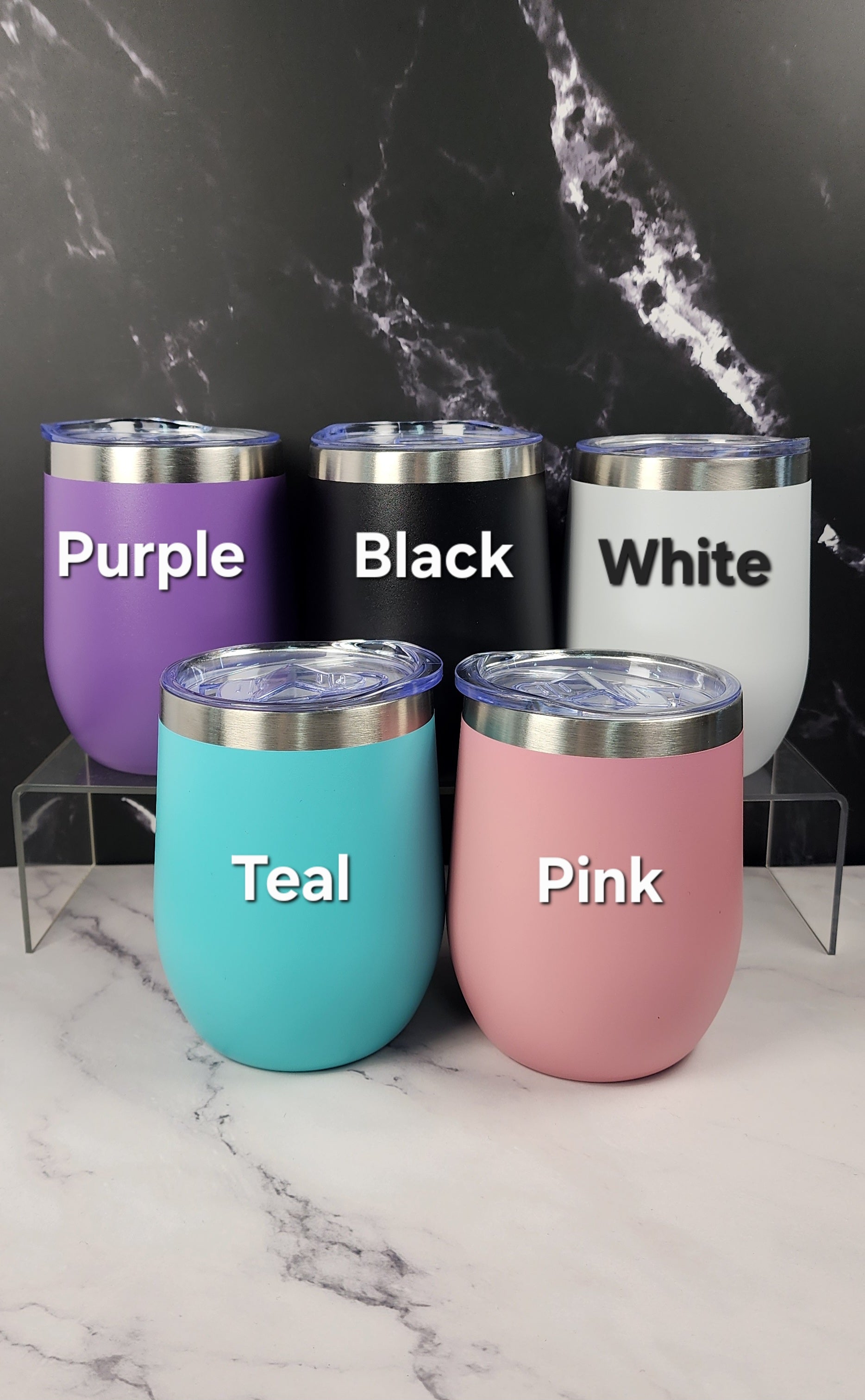 Personalised Engraved Stainless Steel Stemless Wine Tumbler 360ml