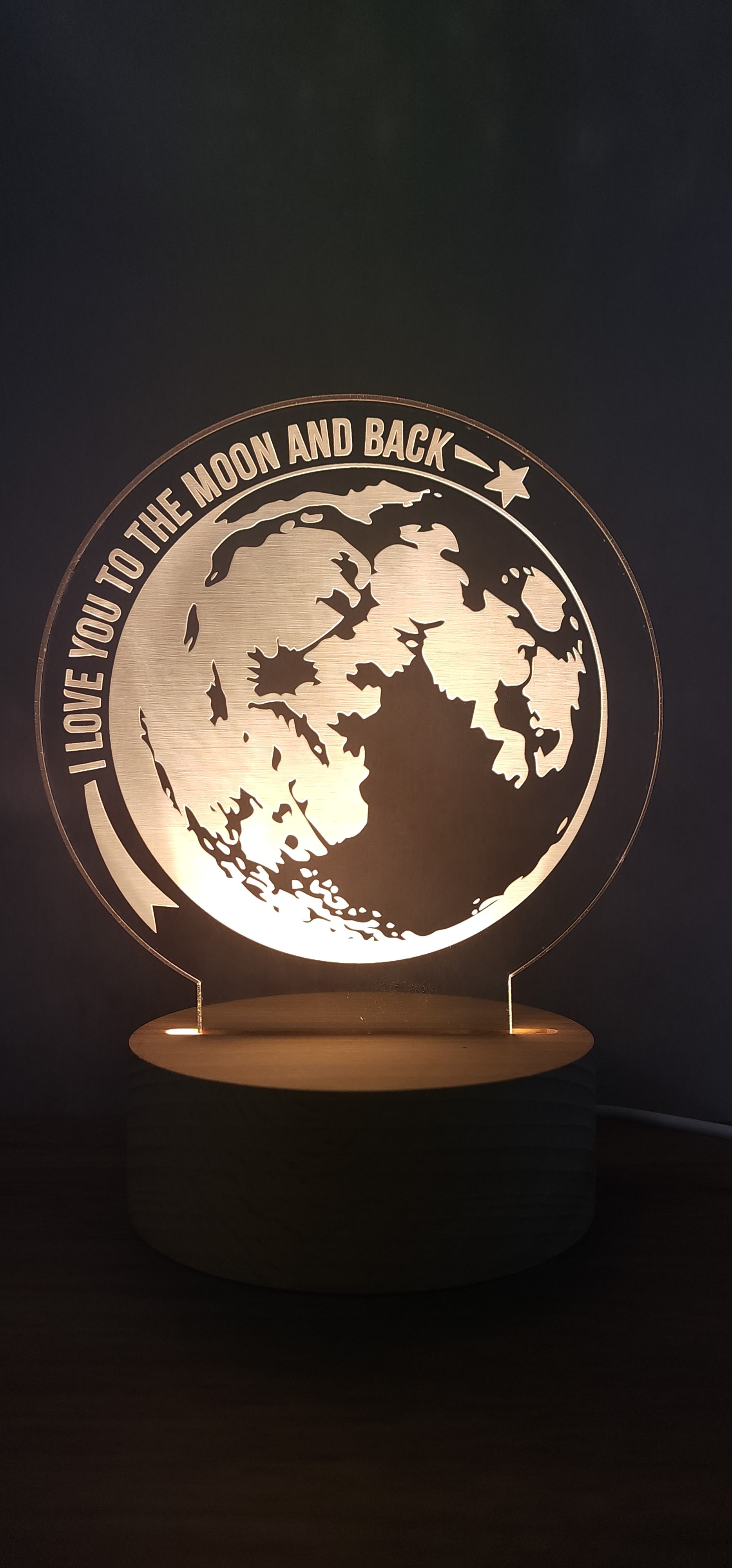 Personalised LED Light with Love you to the moon and back quote
