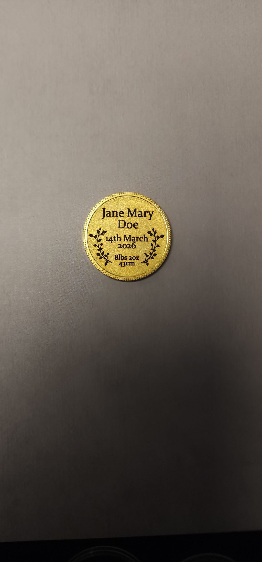 Personalised Engraved Birth Coin