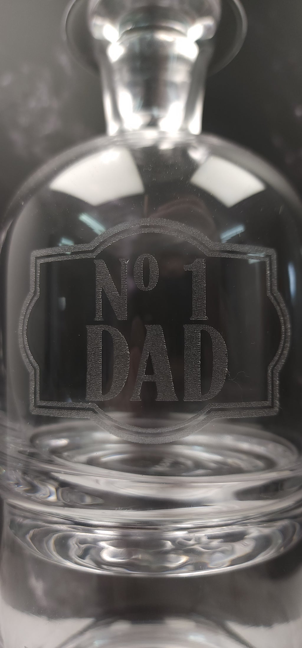 Engraved Stacked Whiskey Decanter Set With Frosted Message
