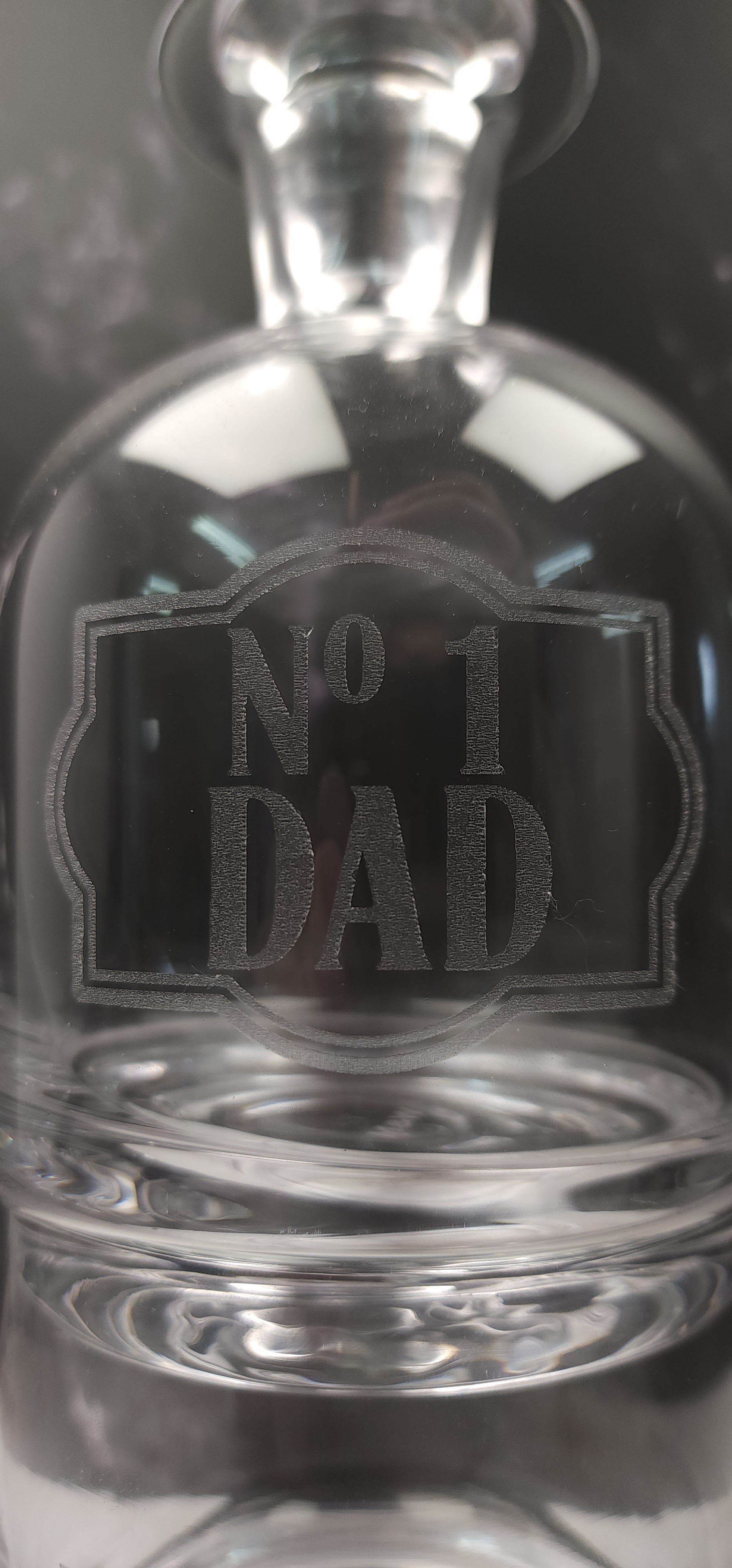 Engraved Stacked Whiskey Decanter Set With Frosted Message