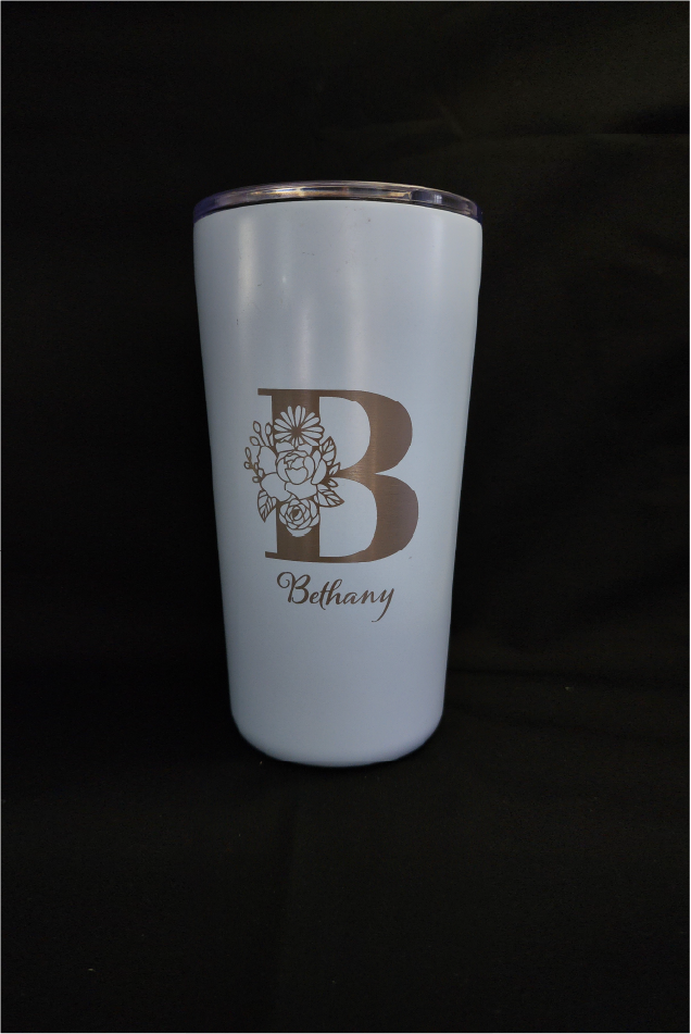 Personalised Blue Stainless Steel Insulated Coffee Cup With Lid 500ml