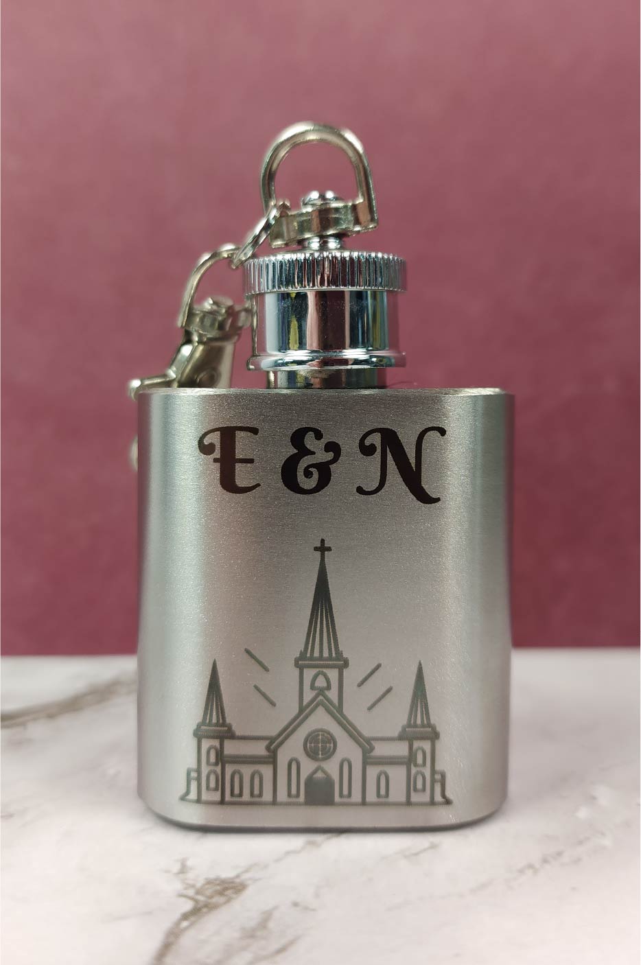 Personalised customisable anodised stainless steel mini hip flask