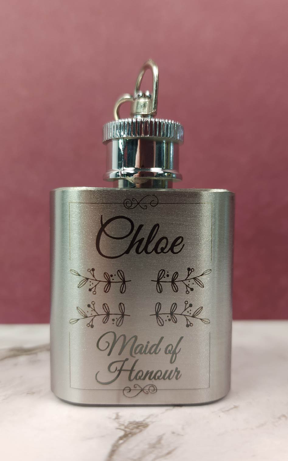 Personalised customisable anodised stainless steel mini hip flask