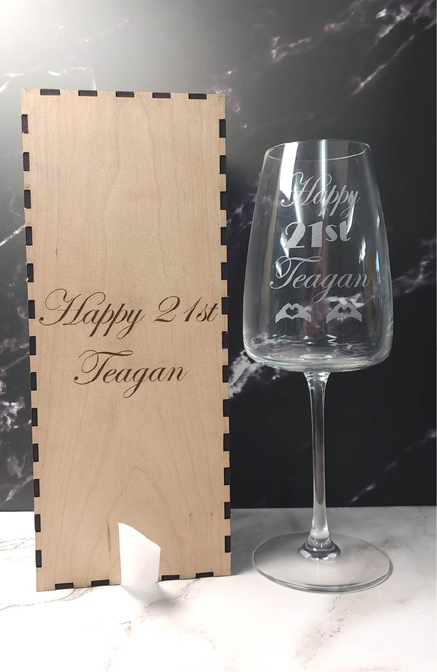 Personalised customisable engraved wooden gift box single