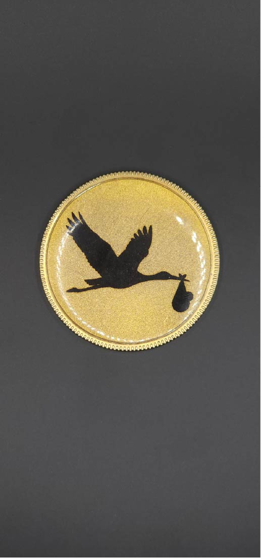 Personalised customisable engraved brass birth coin