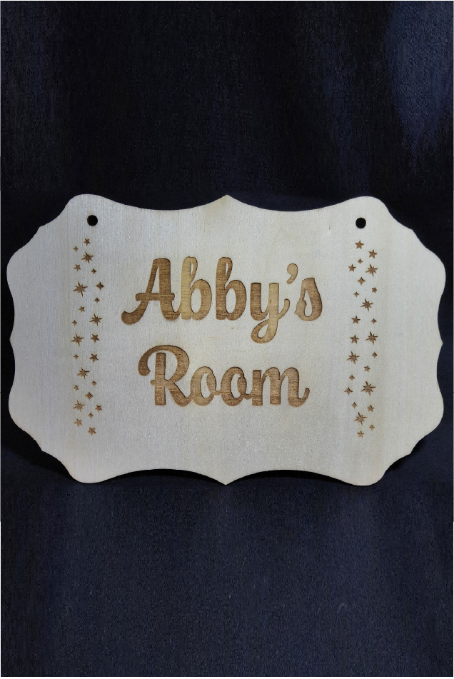 Personalised Engraved Wooden Door Sign with Name 22x15cm