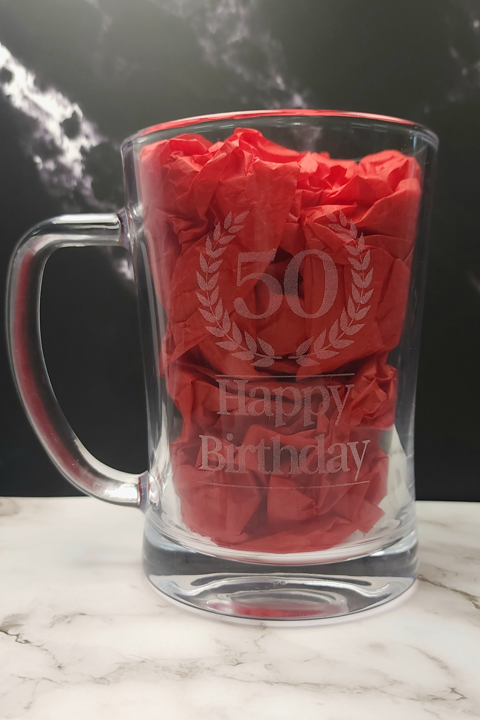 Personalised Engraved Beer Glass Mug 600ml