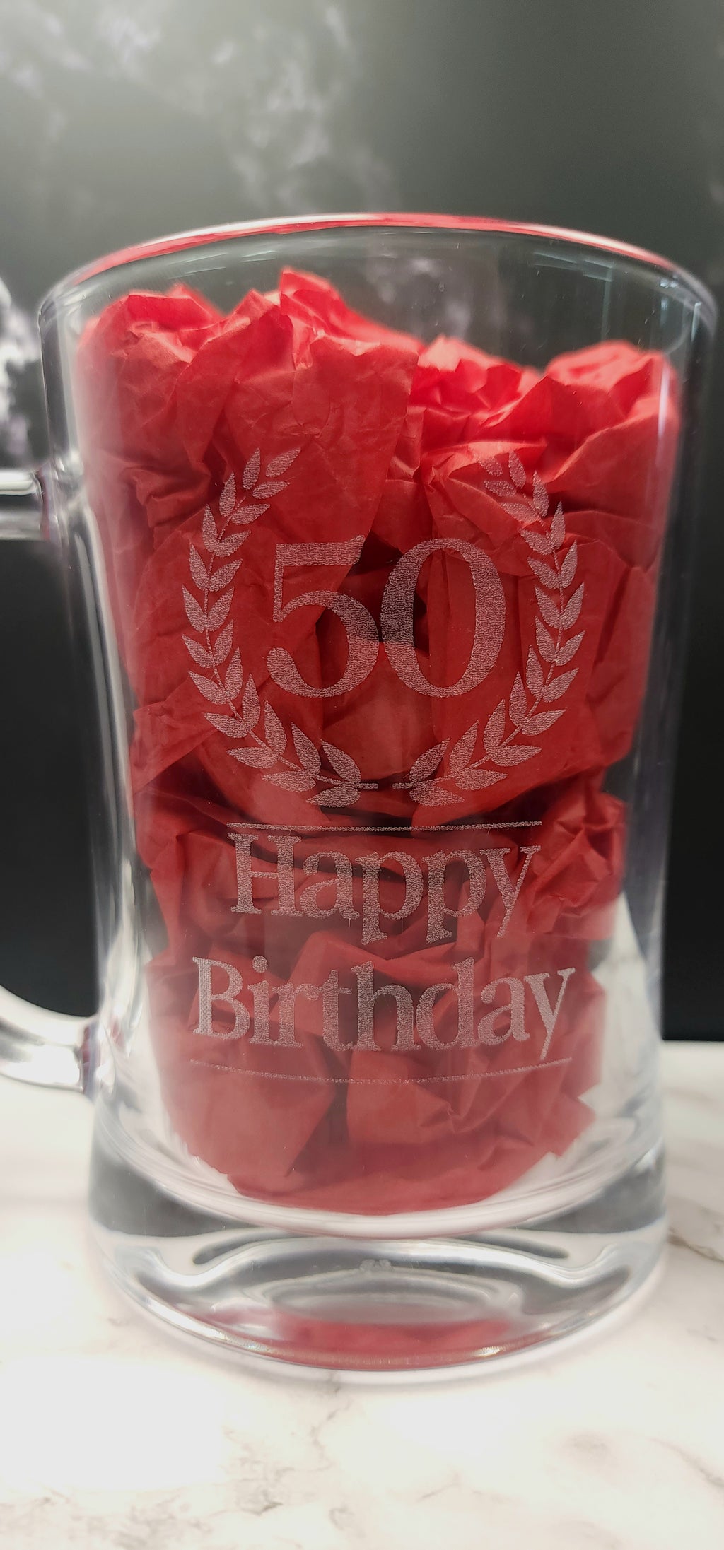 Personalised Engraved Beer Glass Mug 600ml