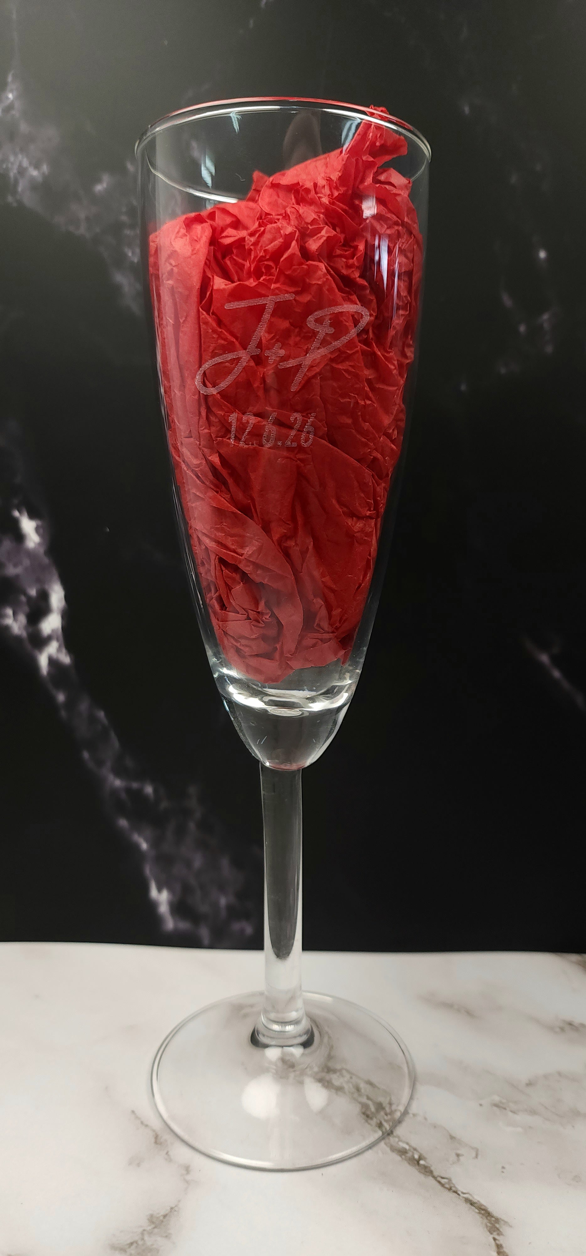 Personalised Engraved Champagne Flute Glass