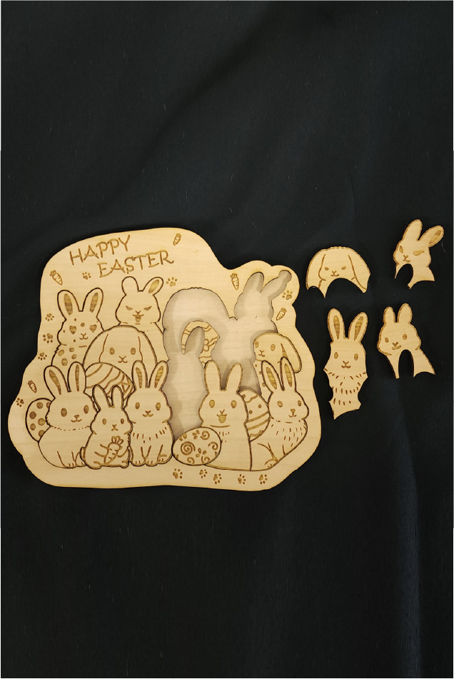 Wooden Customisable Easter Bunny Puzzle – Kids Easter Activity