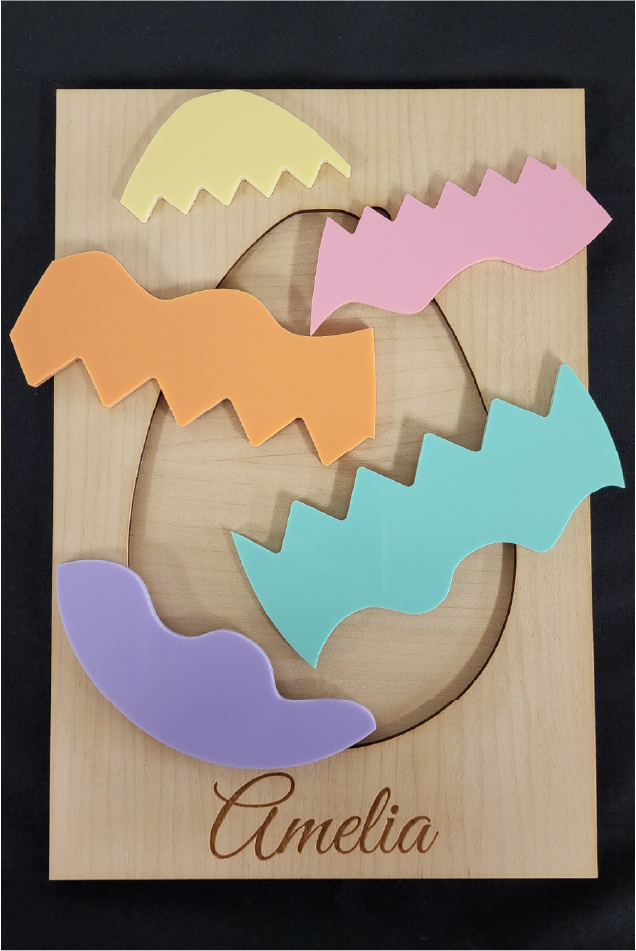 Wooden Acrylic Easter Egg Puzzle for Kids 220x150mm – Easter Gift