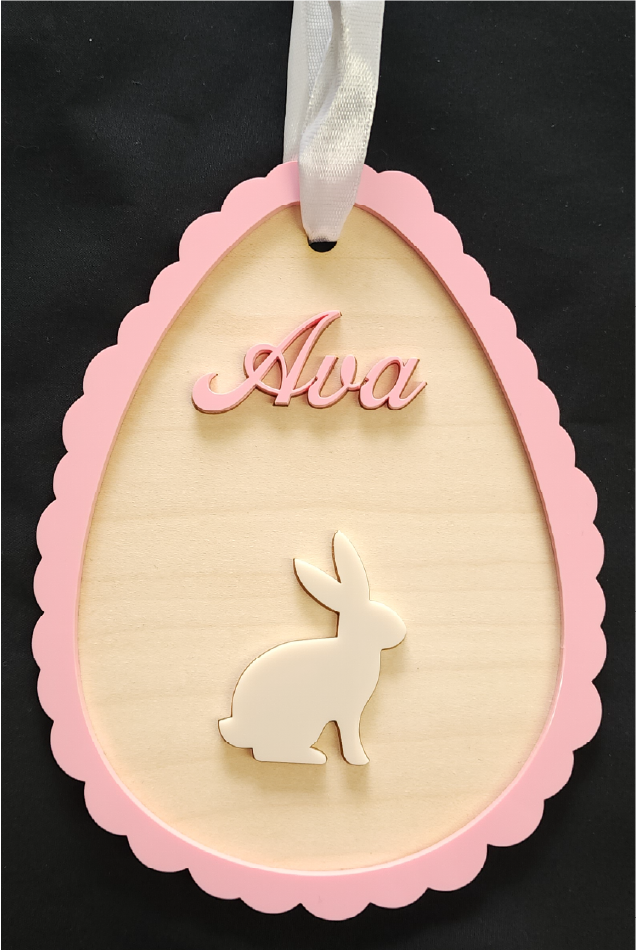 Personalised Wooden Easter Egg with Name Engraved – Kids Easter Gift