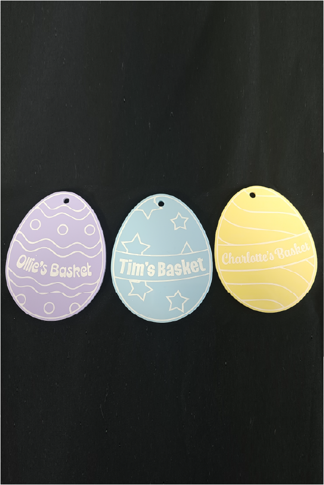 Personalised Acrylic Easter Egg Name Tags – Kids Easter Activity