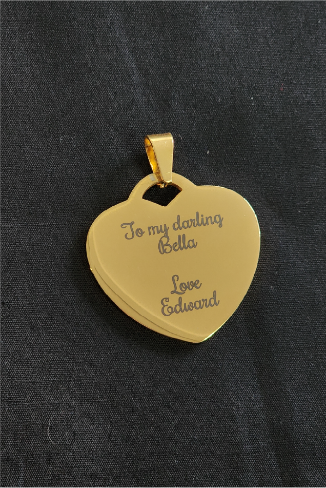 Personalised Engraved Gold Heart Pendant