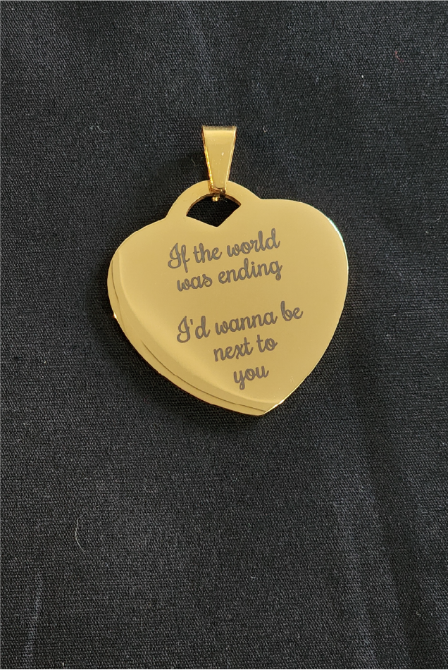 Personalised Engraved Gold Heart Pendant