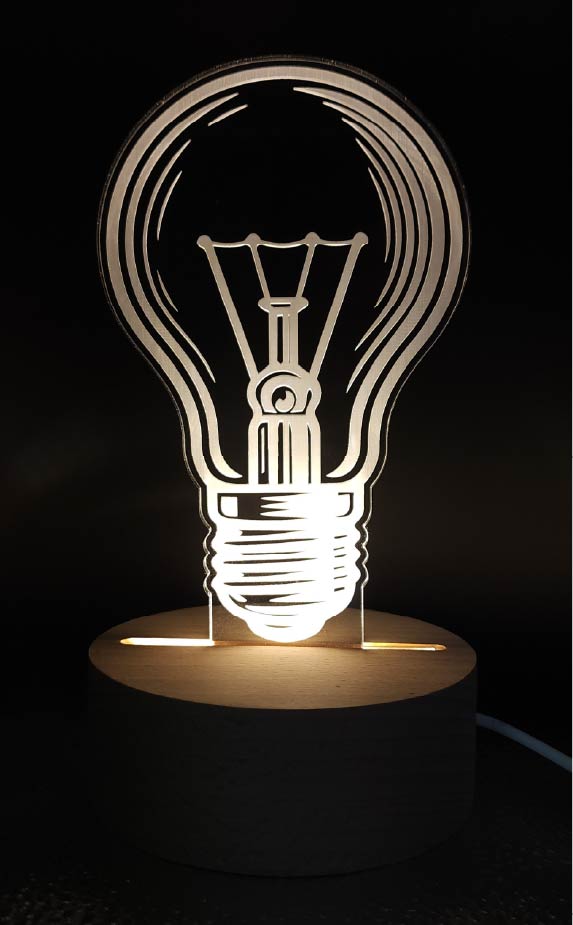 Personalised engraved LED night light light bulb