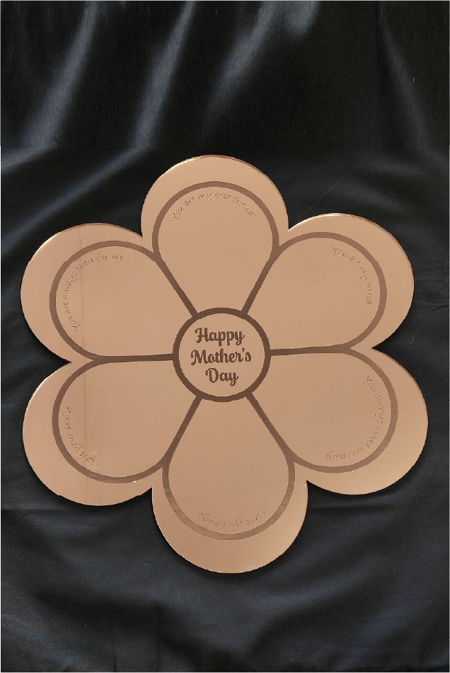 Personalised Rose Gold Acrylic Flower Mirror 30cm with Stand