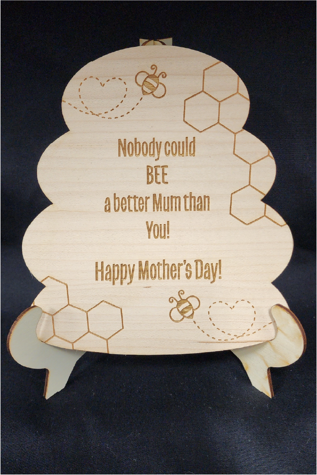 Personalised Engraved Wooden Keepsake Beehive Plaque with Stand