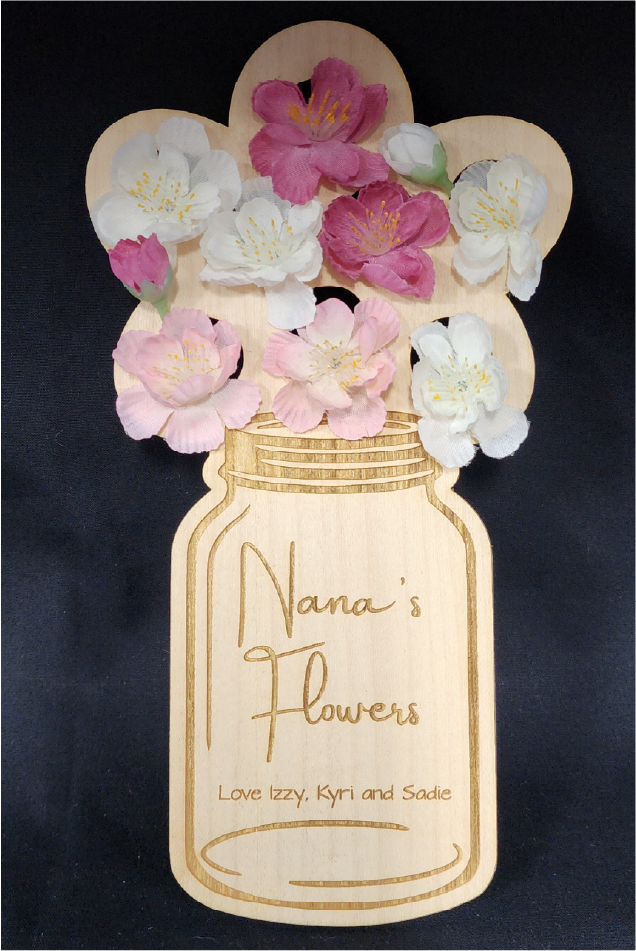 Personalised Wooden Pick Your Own Flowers Plaque with Stand