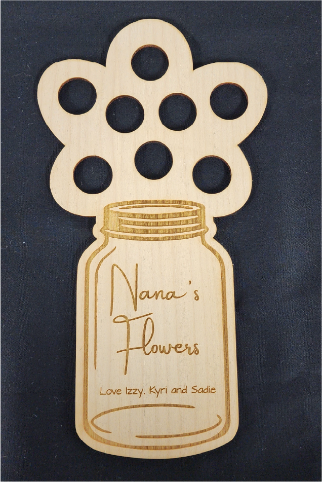 Personalised Wooden Pick Your Own Flowers Plaque with Stand