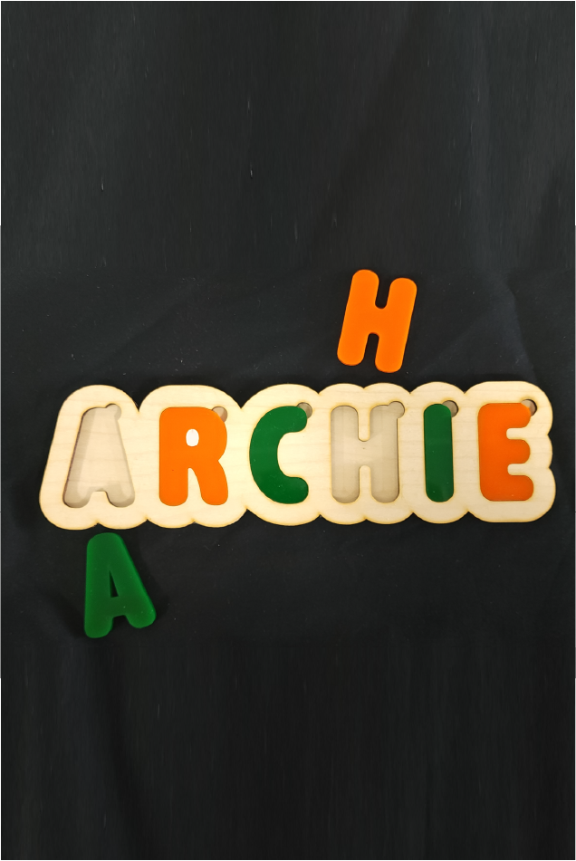 Personalised Name Puzzle Acrylic and Wooden Pieces – Kids Gift Australia
