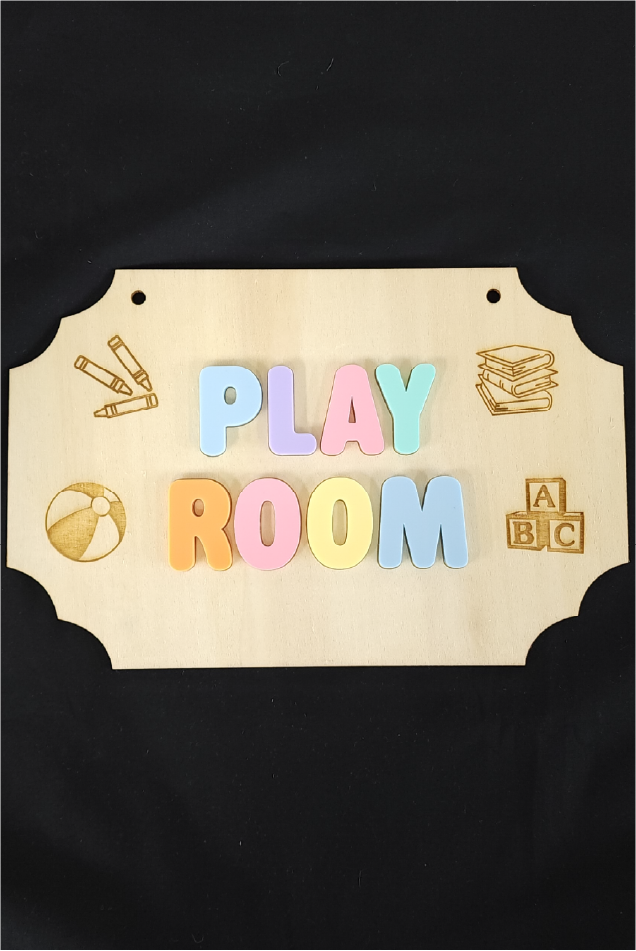 Personalised Wooden Playroom Door Sign – Kids Room Decor Gift Australia