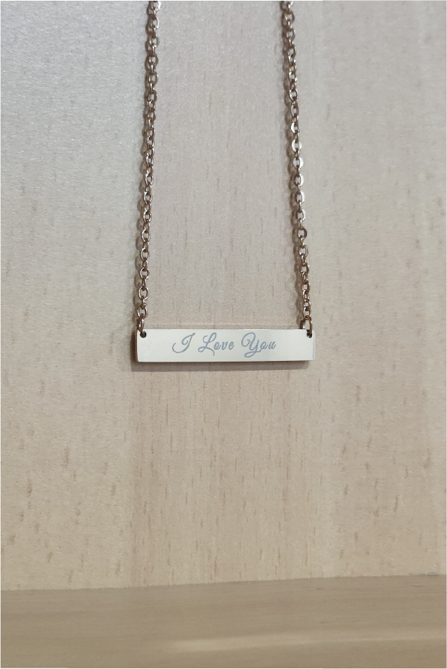 Personalised Engraved Bar Pendant With Chain