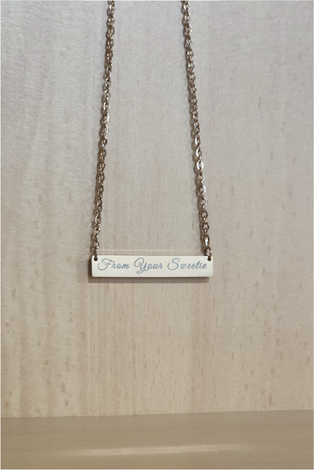 Personalised Engraved Bar Pendant With Chain