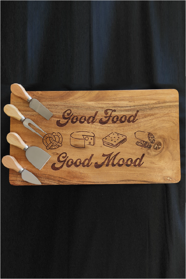 Personalised Engraved Wood Raised Serving Tray