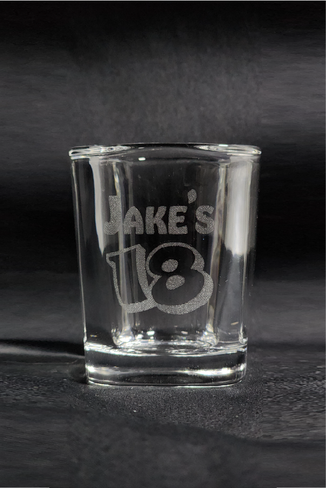 Personalised Engraved Square Shot Glass 1.5oz
