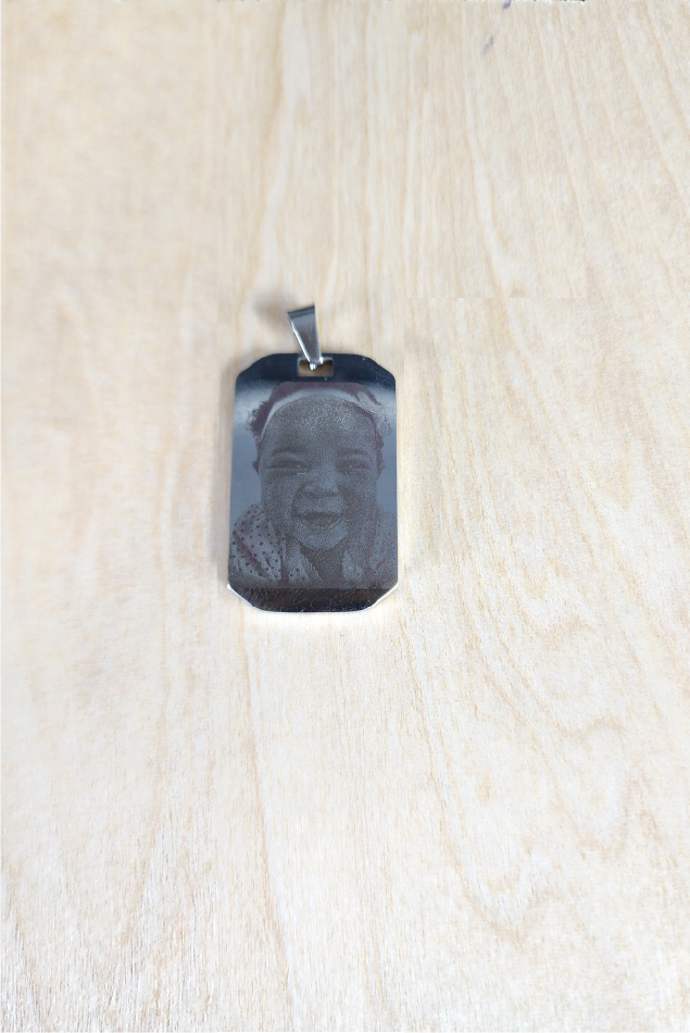 Personalised Engraved Silver Stainless Steel Photo Pendant