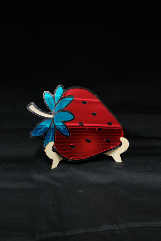 Acrylic Strawberry Wall Mirror 20x14cm
