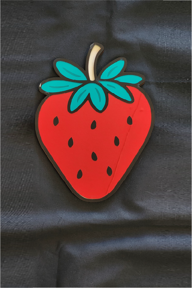 Acrylic Strawberry Wall Mirror 20x14cm