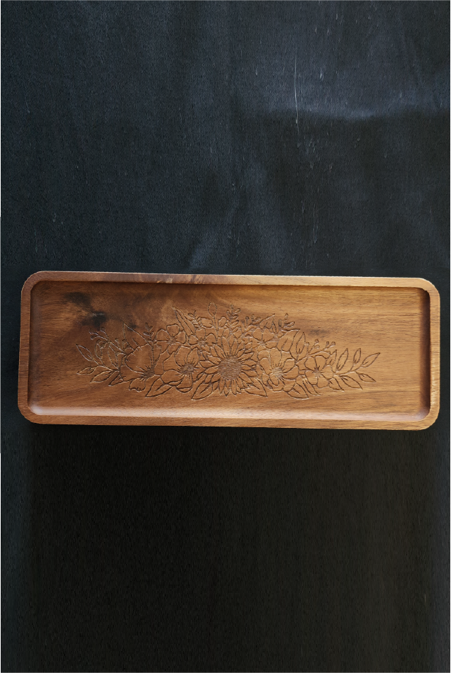 Personalised Engraved Rosewood Trinket Tray 29cm