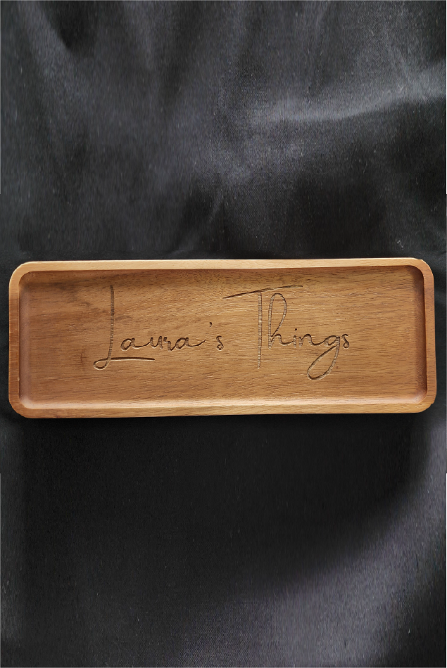 Personalised Engraved Rosewood Trinket Tray 29cm