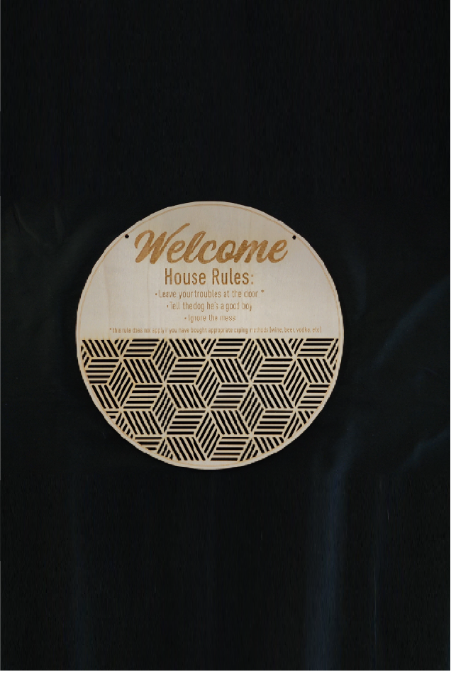 Personalised Round Wooden Welcome Sign 30cm