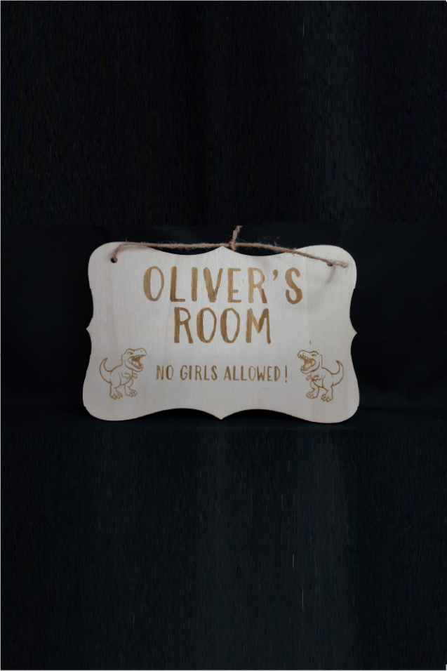 Personalised Engraved Wooden Door Sign with Name 22x15cm